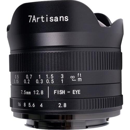 7artisans 7.5mm / f2.8 fisheye lens 180 APS-C Manual Fixed Lens For E Mount Canon EOS-M Mount Fuji FX Mount Hot Sale