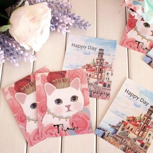 50pcs Lucky Cat&Happy Holidays High-Quality Greeting Card Stationery Decoration Card Message Blessing Card Small Postcard 10*8cm