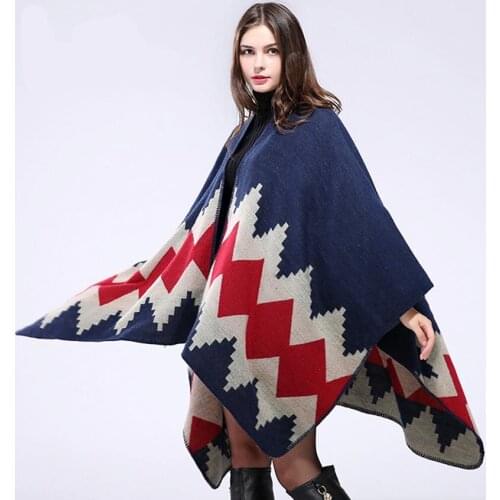 Oversized Sweater Cardigan 2019 geometric Knitted open stitch Cardigan Cape Poncho loose Shawl Women Lady sweaters plus size