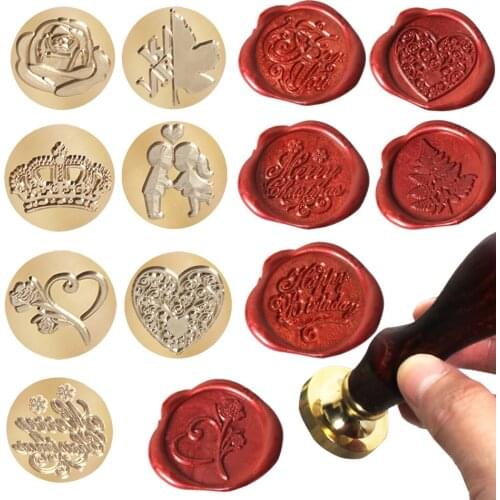 Retro Wax Seal Stamp Replace Copper Head Rose Crown Tree Envelope Sealing Hobby Tools DIY Sealing Wax wedding Decoration