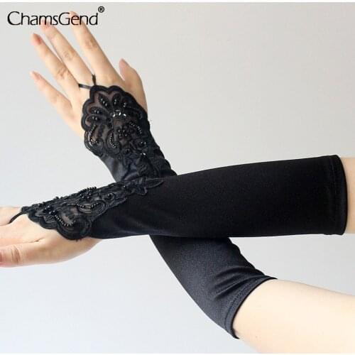 Womens Evening Party Formal Gloves Solid Color Satin Long Finger Mittens Elegant Prom Costume Glove Dropshipping