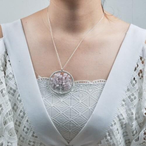 Selling ! Womens Rainbow Chakra Tree Of Life Pendant Necklace Multicolor Wisdom Natural Stone Jewelry