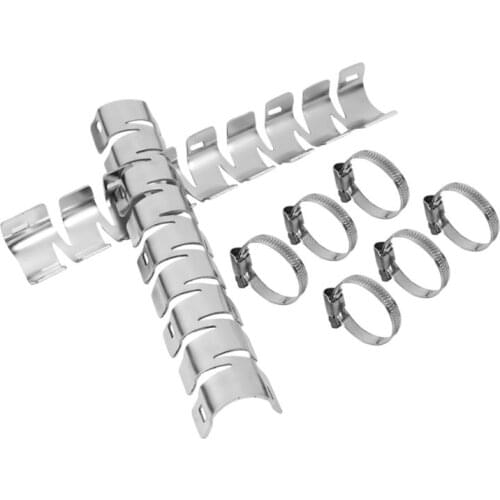 Motorcycle Motorbike Exhaust Pipe Heat Shield Cover Guard Adjustable Mounting Clamps For BMW R1200GS 13-18 17 16