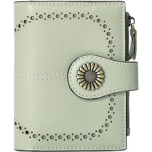 SENDEFN Fashion RFID Blocking Women Wallets Brand Large Capacity Split Leather Zipper Hasp Purse Wallet