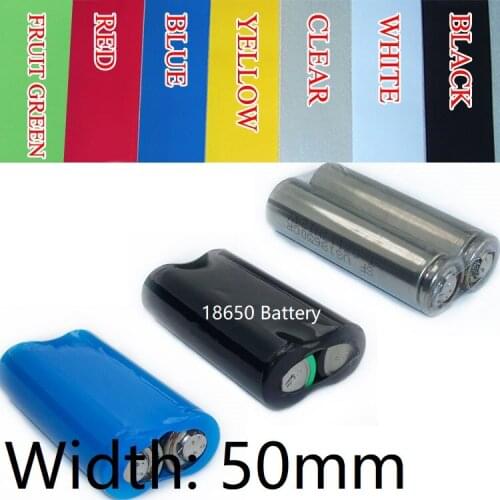 Width 50mm (Diameter 32mm) 18650 Lipo Battery Wrap PVC Heat Shrink Tube Insulated Sleeve Protector Cover Flat Pack Colorful