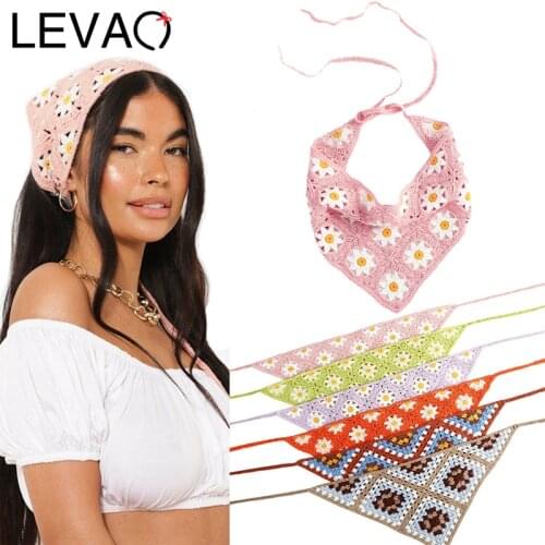 LEVAO Custom Triangle Scarf Headband Knitted Headband Handmade Hair Band Turban Bandana Headwrap For Hair Accessories 2021