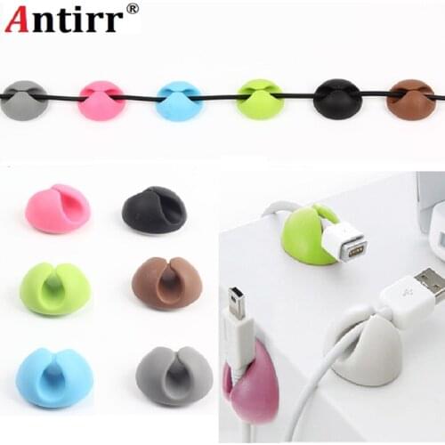 Cable Winder Earphone Cable Organizer Desktop Wire Storage Charger Cable Cord Holder Clips For Phone Charging USB Cable