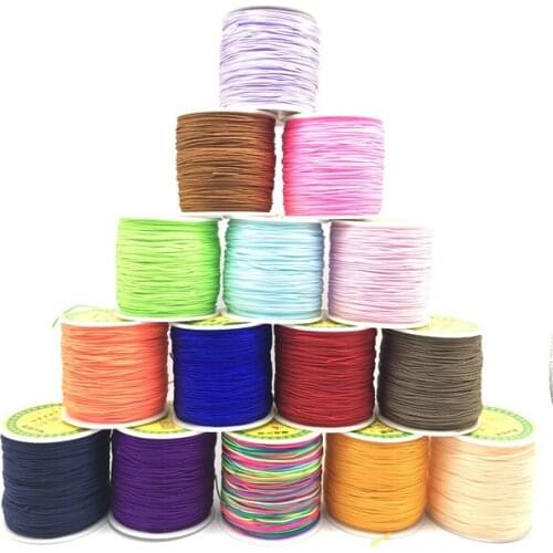 Wholesale 100m/roll 0.5mm Colorful Nylon Chinese Knotting Cords for Beads Thread for Beads String for Beads Cords for Bracelet