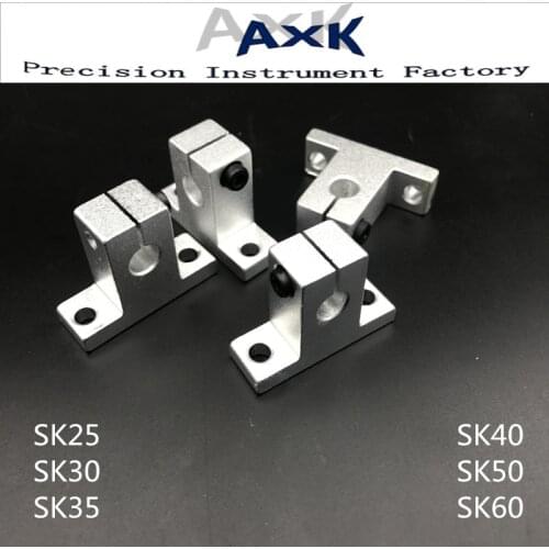 AXK Cnc Router Parts 2pcs Sk25 Sk30 Sk35 Sk40 Sk50 Sk60 Linear Bearing Rail Shaft Support Vertical Bearings Guide Bracket