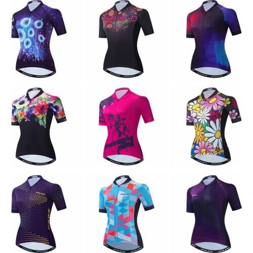 Weimostar Womens Cycling Jersey Summer MTB Bike Jersey Tops Breathable Bicycle Shirt Anti-UV Bike Uniform Road Cycling Clothing