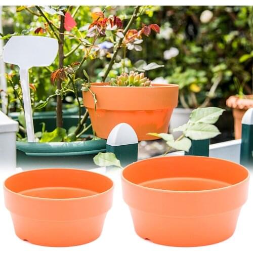 1PC Imitation Terracotta Planter Plastic Planting Pot Cactus Plant Containers Indoor Garden Bonsai Pots With Drainage Hole
