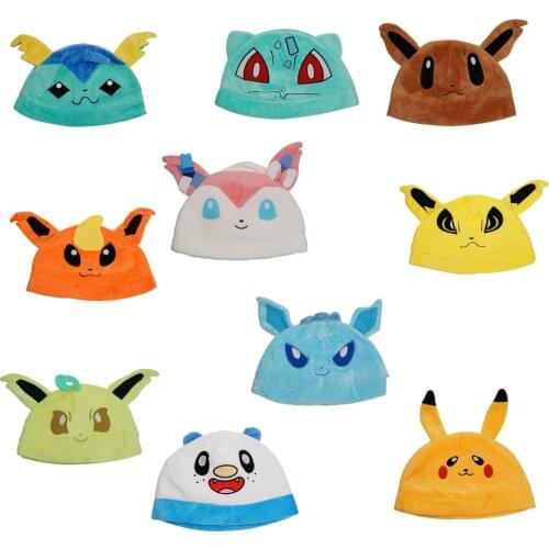 10/Lot Pik Eev Bul Fla Gla Jol Lea Osh Svl Vap Hat Cap Plush Doll Stuffed Toy