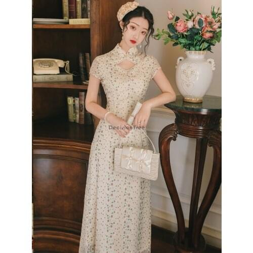 2021 vietnam ao dai dress for woman vintage oriental chinese qipao cheongsams lace wedding dress oriental dress oriental dress