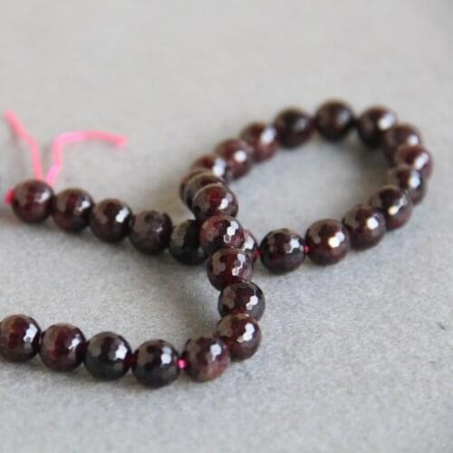 6mm Faceted Garnet beads Round shape beads chalcedony Loose DIY stones 15" Jewelry making design wholesale