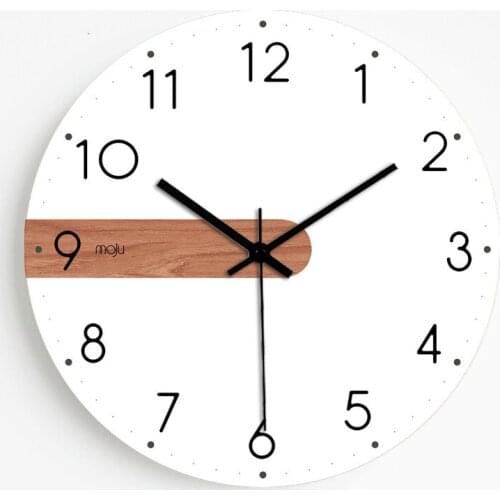 Wood Wall Clock Modern Design Living Room White Silent Home Nordic Clock Luxury Children Room Decoration Watch
