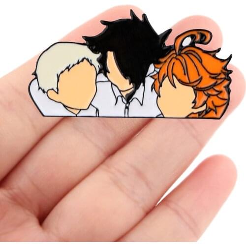 DZ1948 The Promised Neverland Japanese Anime Icons Cute Enamel Pin Brooches Backpack Collar Hat Badge Lapel Pin Jewelry Gifts