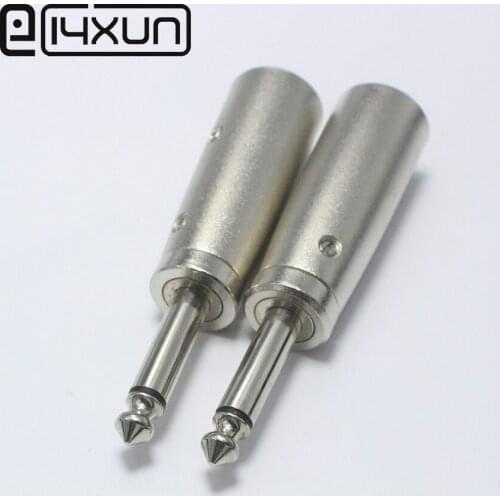 EClyxun 10Pcs High Quality 3Pin XLR Male Jack to 1/4" 6.35mm Mono Male Plug for Audio Cable DJ MIC Microphone Adapter Connector
