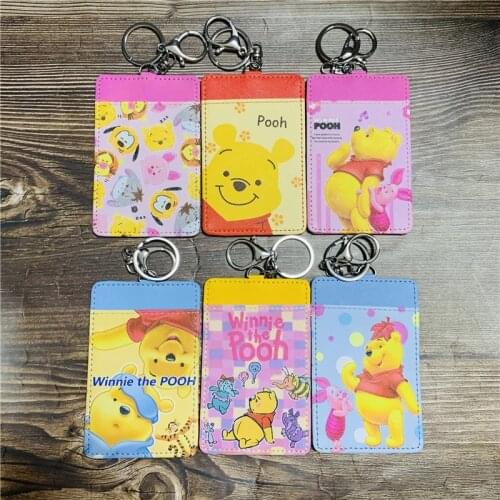 Disney winnie pooh Anime Figures Cartoon Product Cosplay Accessories Casual Card Holder Unisex Gift