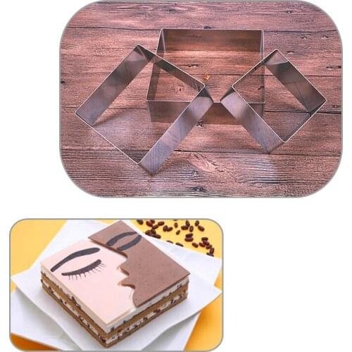 Square cake cutter Stainless Steel mousse fondant mold,Cake tools for kitchen baking mold mousse pastry tools fondant cutter