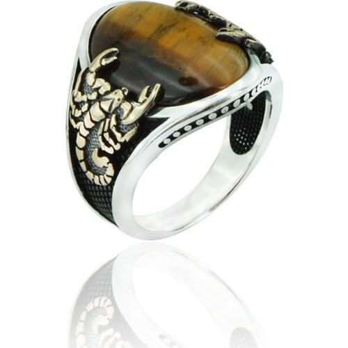 925 Silver Ottoman Ring for Men Resurrection Ertugrul Moon Star Rings for Man