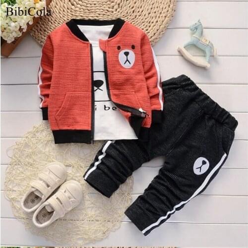 Spring Autumn Toddler Baby boy Clothes Suit Children Boys Clothing Sets Cotton Kid Boys Clothes Sets 3Pcs Coat + Shirt + Pants