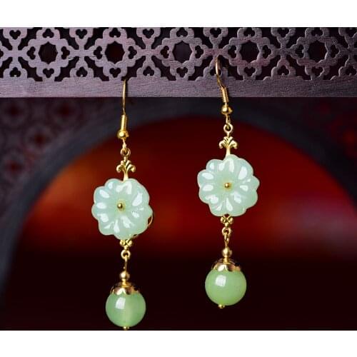 Korean Fashion Temperamental Eardrop All-matching Classical Personality Coloured Glaze Earrings Retro National Jewelry For Women