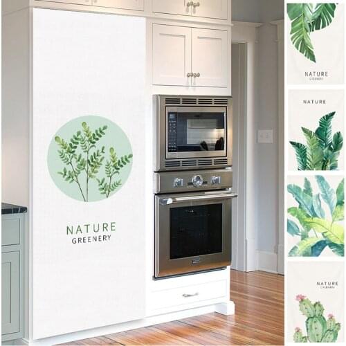 Nordic Short Curtain Tropical Leaves Half-curtain for Kitchen Bedroom Decorative Door Curtain Shoes Shelf Dust Cover Cafe Drapes