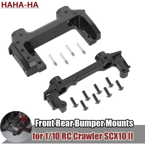Aluminum Alloy Front Rear Rail Bumper Mounts with Front Servo Mounts for 1/10 RC Crawler Traxxas SCX10 II 90046 90047