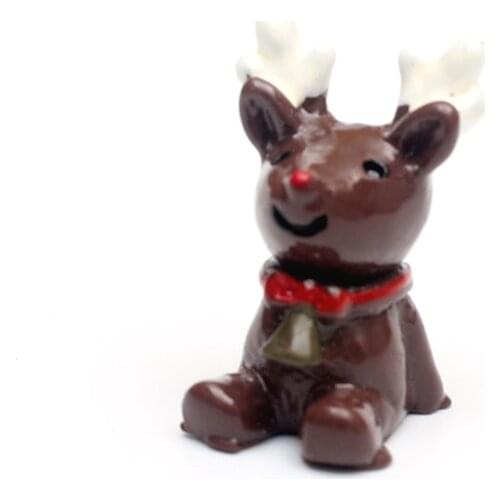 LF 20Pcs Mixed Resin Brown 3D Christmas Elk Decoration Crafts Flatback Cabochon Embellishments For Scrapbooking Diy Accessories