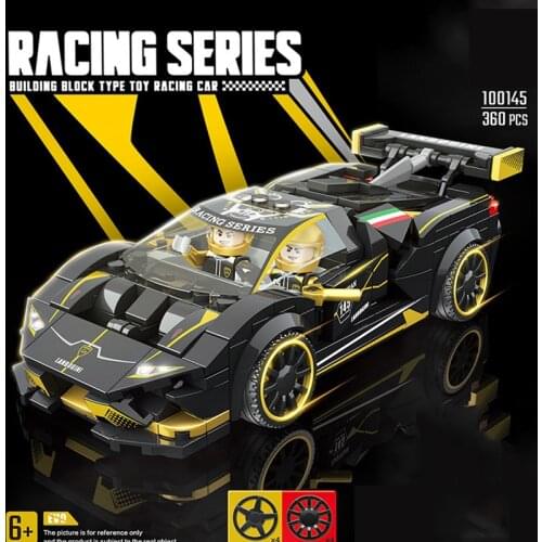 Hot City mini vehicle germany bull logo racing building block racers figures Lambor EVO super sport car bricks educational toys