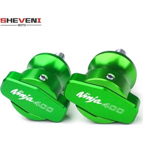 M8 For KAWASAKI NINJA 400 2018 cnc Aluminum Swingarm Spools slider motorcycle stand screws with logo logo " Ninja400 "