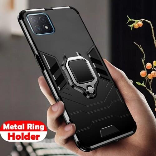 Metal Ring Finger Holder Soft Cover For OPPO A1K A5 A9 2020 A8 A12 A15 A31 A32 A53 A72 A73 A91 A92 A93 Realmi C3 5i 6i Pro Case