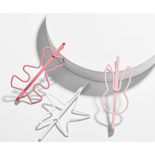 LUNA CHIAO Fashion Hair Accessories Star Rabbit Bear Shape Hair Pins Women Hair Clip Candy Color Metal Barrettes