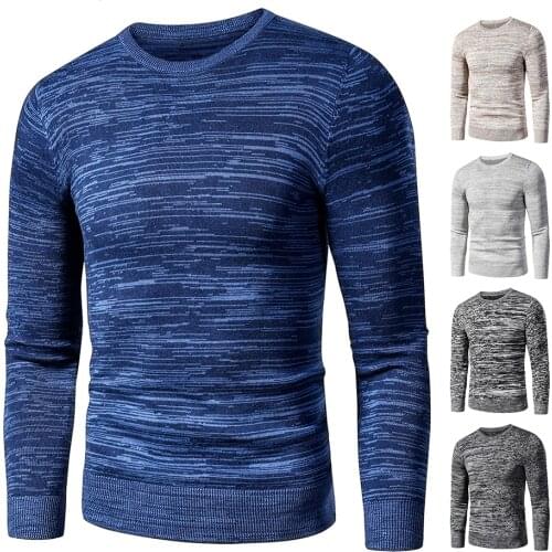Men Autumn New Casual Vintage Mixed Color Cotton Fleece Sweater Pullovers Men Winter O-Neck Fashion Warm Thick Jacquard Sweaters