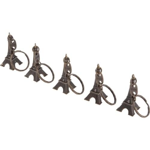 Set of 5 Vintage Bronze Paris Tower Figurines Statue Home Table Decor