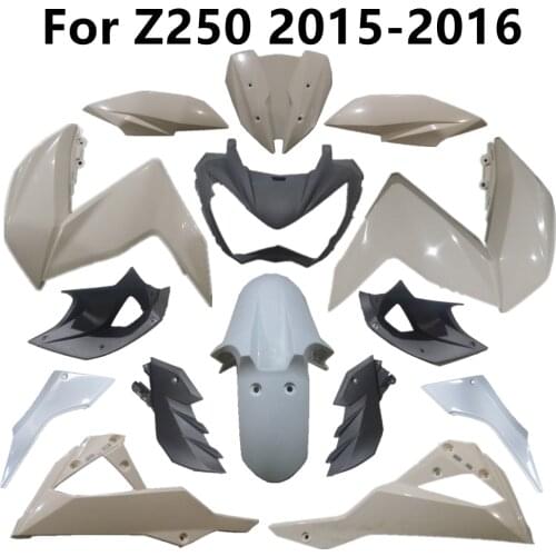 For Z250 2015-2016 15-16 Unpainted Plastic Parts Injection Molding ABS Motorcycle Bodywork Fairing Components Pack Left Right