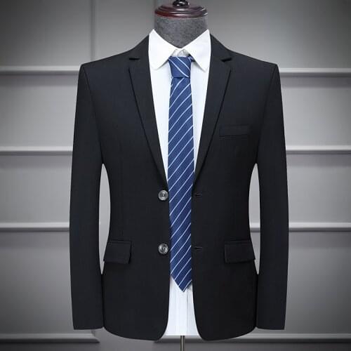 New Men 's Suit & Blazers Single Black Suits Costume 2021 Slim Fit Groom Wedding Party Cloth Coat Korean Jacket Big Size M-5XL