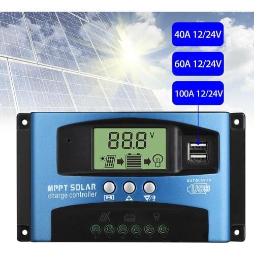 MPPT 30A-100A 12V/24V Auto Focus Tracking Solar Panel Regulator Dual USB Port Charge Controller Solar Charge Controller