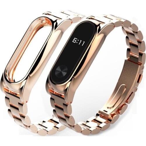 Fashion Stainless Steel Strap For Xiaomi Mi Band 2 Watch Band Bracelet Belt Gold Replacement Metal Strap for Mi Band2 Watchband
