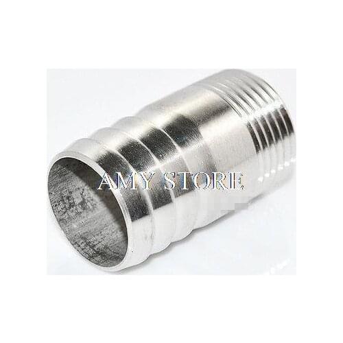 2pcs Stainless Steel 1-1/4" Male BSP Thread Pipe Fitting x 40MM OD Barb Hose Tail SS304