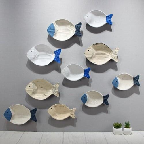 Mediterranean fish wall decoration vivid and cute three-dimensional small pendant childrens room wall decoration