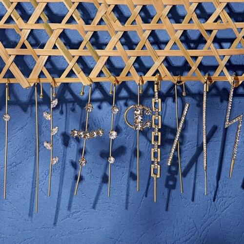 YC-UPGO Crystal Geometric Leaf Lightning Lucky New Hairpin Bohemia Gold Hairwear Hair Women Party Girl Accessories Wholesale