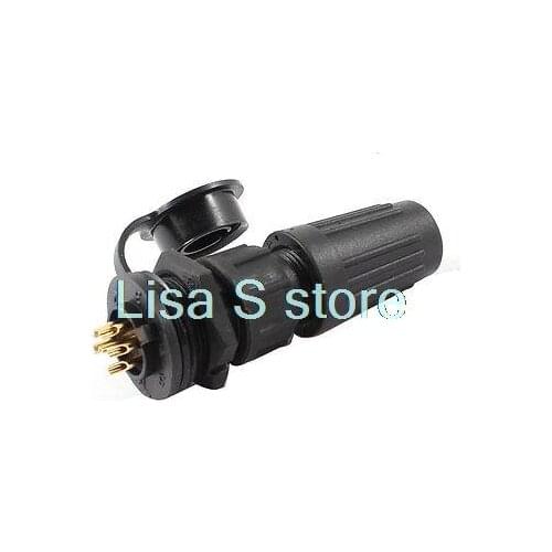 Z108-6 AC 125V 4A 5-7mm Waterproof Cable Gland 6-Pin Connector Aviation Plug w Cap