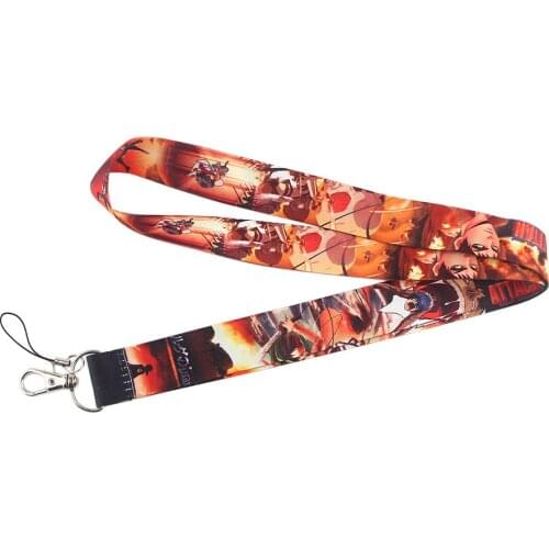 ZF2296 1pcs Attack On Titan Anime Cartoon Key Chain Lanyard Gifts For Child Students Friends Phone USB Badge Holder Necklace