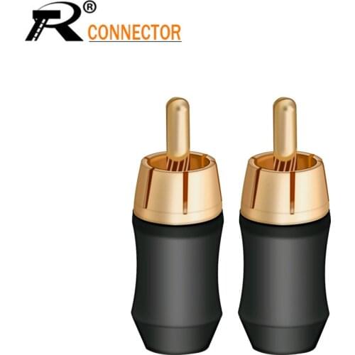 1pc Luxury Soldering RCA Plug Jack Connector Speaker Audio Output/Input Adapter Plug Gold plated Earphone connector jack