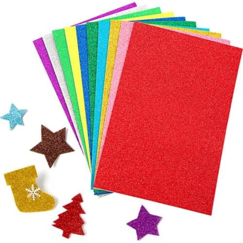 10 Pcs Glitter Foam Paper Pearly Thick Colorful Handmade DIY Jewelry Materials Paper Crafts Kid Flower Decoration