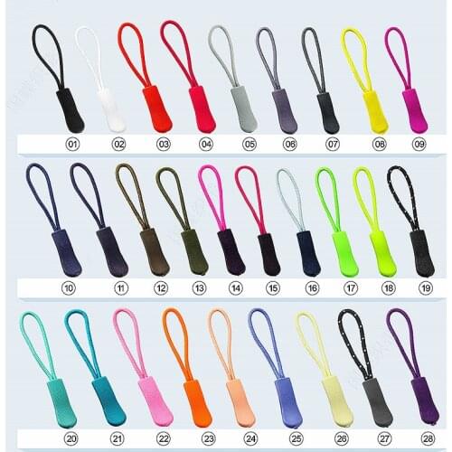 12pcs Colors rubber Zipper Pull for Bag Tactical Backpack End Fit Rope Tag PVC Fixer Zip Cord rubber Zip Puller DIY Zipper Head