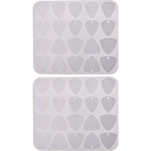 2 Pcs Guitar Pick Epoxy Resin Moulds Guitar Triangle Plectrum Guitar Pick Case Silicone Mold DIY Craft Tool Musical Accessories
