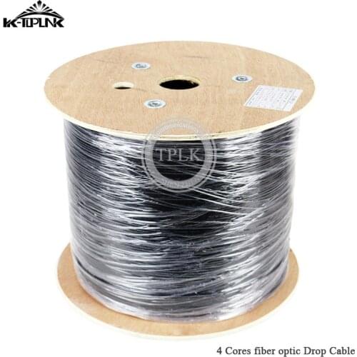 4 core FTTH Cable 500M/Roll Black /white single mode fiber optic cable outdoor fiber optic Drop Wire Cable PVC