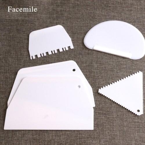 4pcs/set Smoother Comb Set Cake Edge Side Decorating Tools Scraper Fondant cake Decoraing tool 51073 Gift
